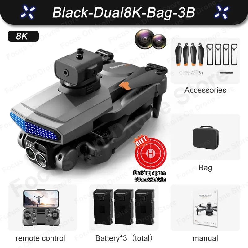 New D6 Mini Drone - 8K Camera, Obstacle Avoidance, Foldable Quadcopter Gift