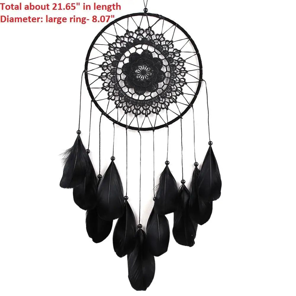 Handmade Indian Dream Catcher with Rattan & Feathers