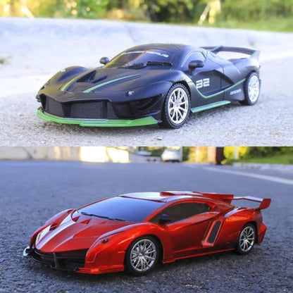 1/18 RC Sports Car with LED Light - 2.4G High-Speed Drift Toy