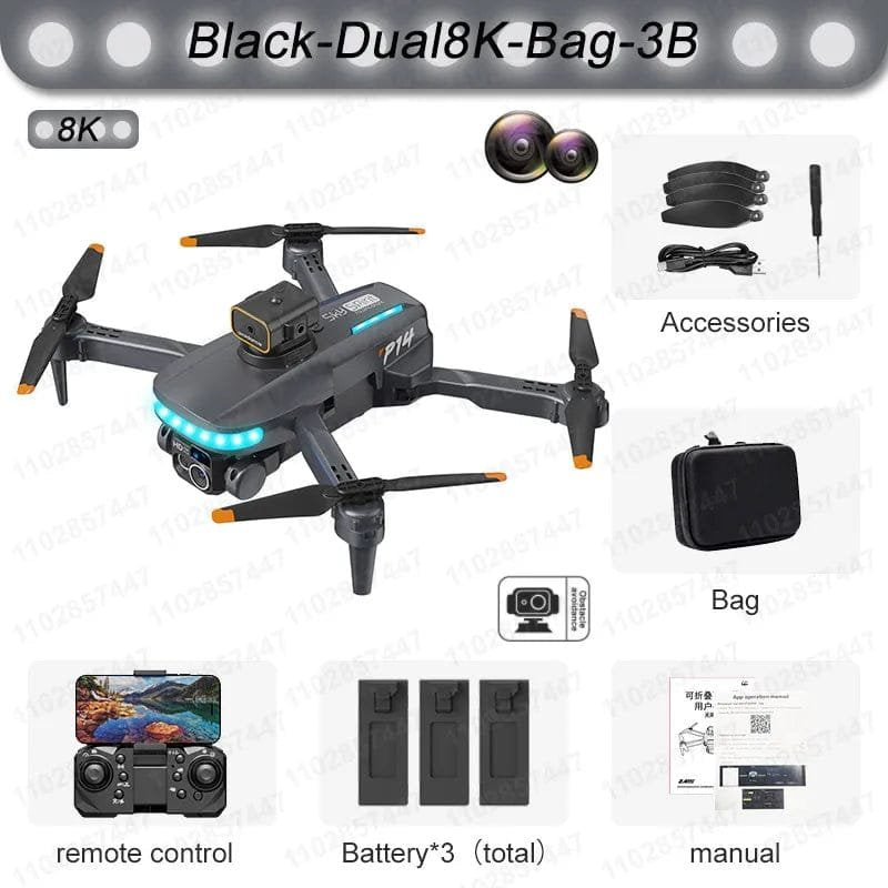 New P15 Mini Drone - 4K, 8K Camera, Obstacle Avoidance, Foldable Quadcopter
