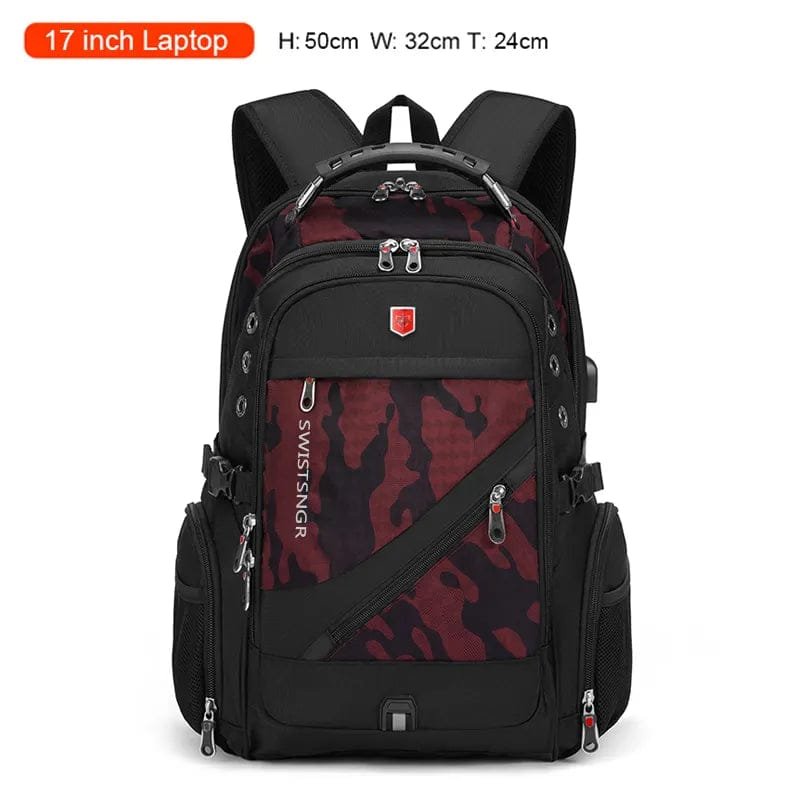 Waterproof 17 Inch Laptop Backpack with USB Charging