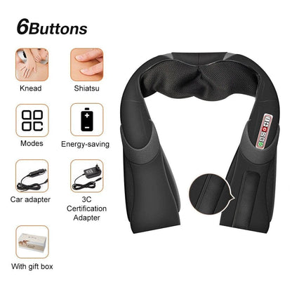 U-Shape Shiatsu Massager with Heat - 4D Kneading for Neck & Back