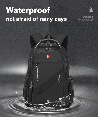 Waterproof 17 Inch Laptop Backpack with USB Charging