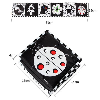 Black & White Contrast Cloth Book - Newborn Crib Bumper Toy