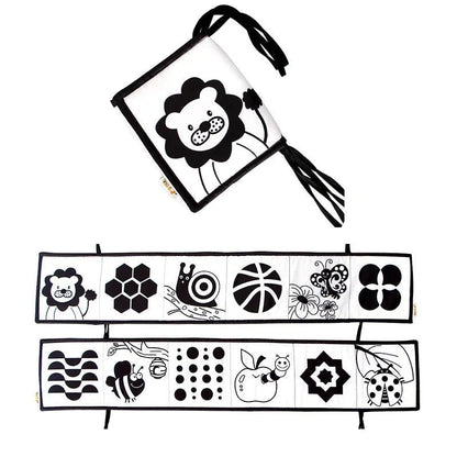 Black & White Contrast Cloth Book - Newborn Crib Bumper Toy