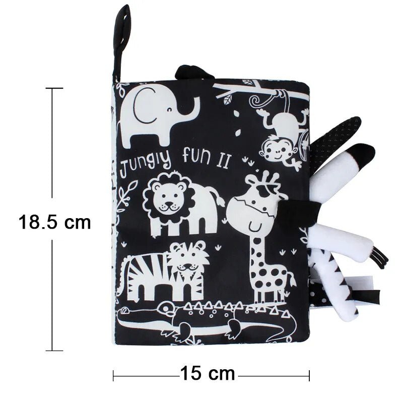 Cartoon Animal Tail Cloth Book: Educational Toy for Babies 0-12 Months