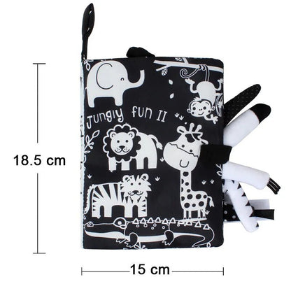 Cartoon Animal Tail Cloth Book: Educational Toy for Babies 0-12 Months