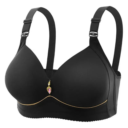 Wirefree Breathable Glossy Bra for Full-Figure Comfort