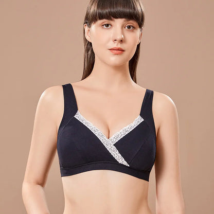 Wireless Cotton Nursing Bra – Cross-Front Vest Style