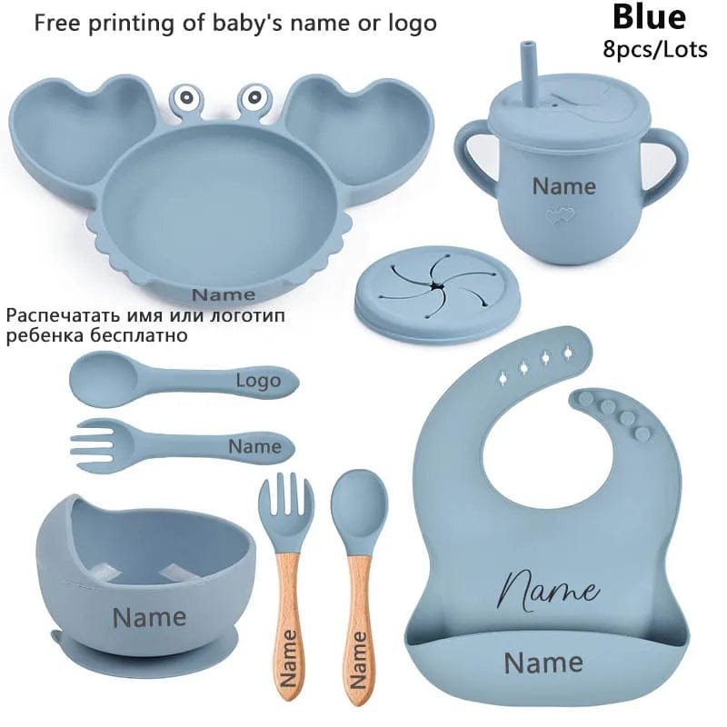 Personalized Baby Crab Plate Set with Suction Bowl