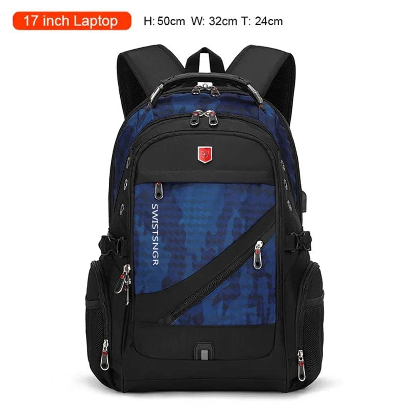 Waterproof 17 Inch Laptop Backpack with USB Charging
