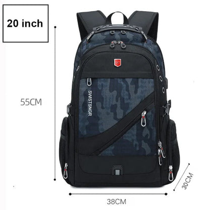 Waterproof 17 Inch Laptop Backpack with USB Charging