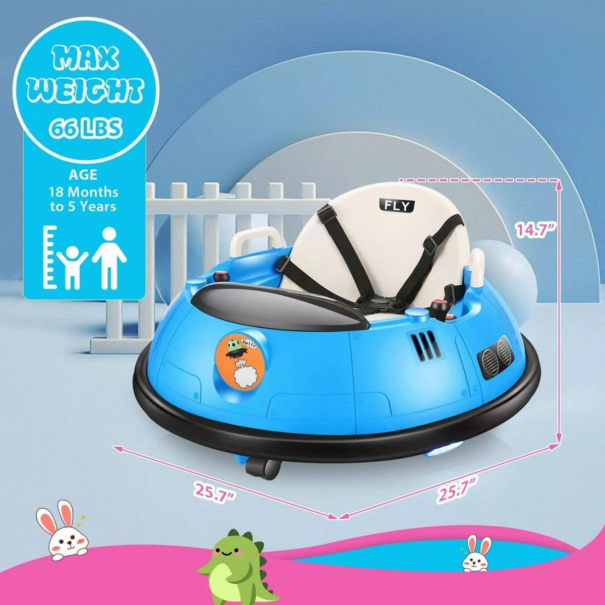 Kids Ride-On Bumper Car with 360° Spin