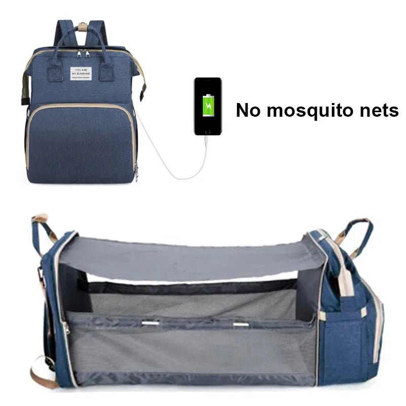 Folding Mommy Bag: Portable Crib Bed & Large-capacity Baby Backpack