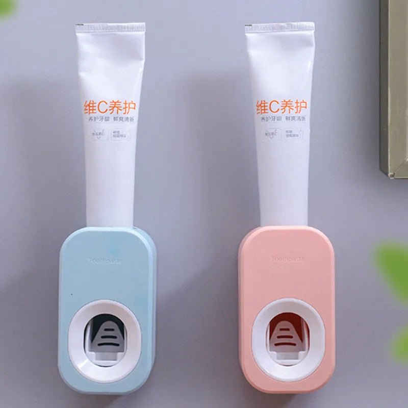 Auto Toothpaste Dispenser & Holder Set - Wall Mount, Dust-Proof