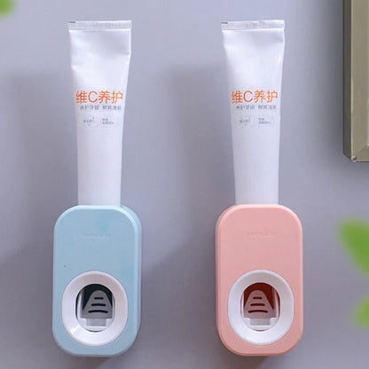 Auto Toothpaste Dispenser & Holder Set - Wall Mount, Dust-Proof