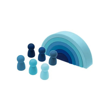 6-10pc BPA-Free Silicone Baby Blocks - Rainbow Montessori Toy