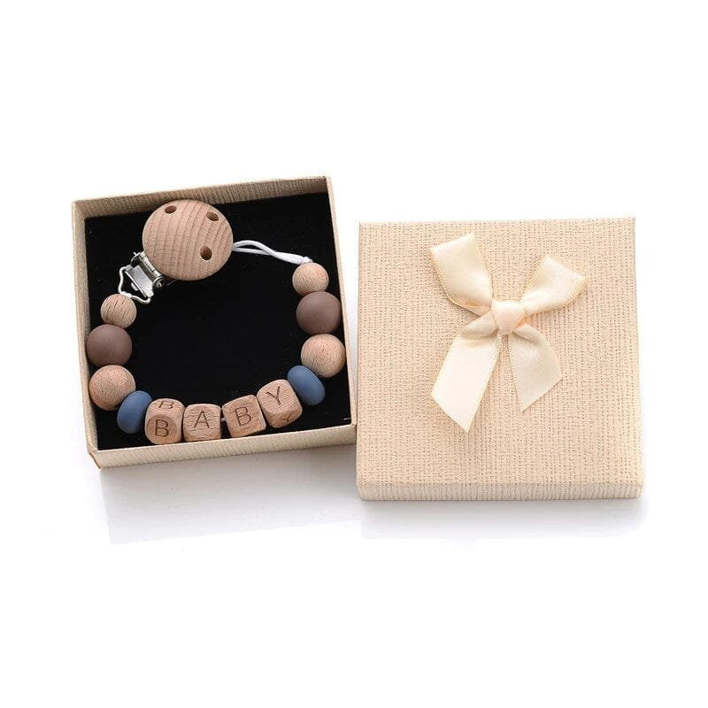 Personalized Baby Pacifier Clips with Name - Silicone Beaded Chain