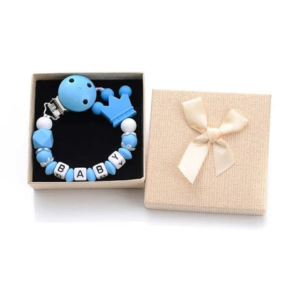Personalized Baby Pacifier Clips with Name - Silicone Beaded Chain