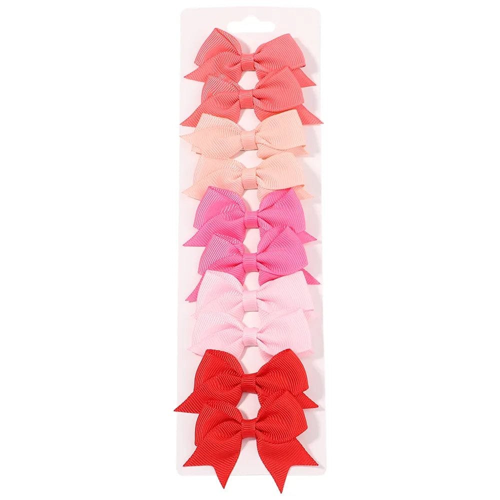 10Pc Cute Bowknot Clips Set for Girls - Handmade Hairpins