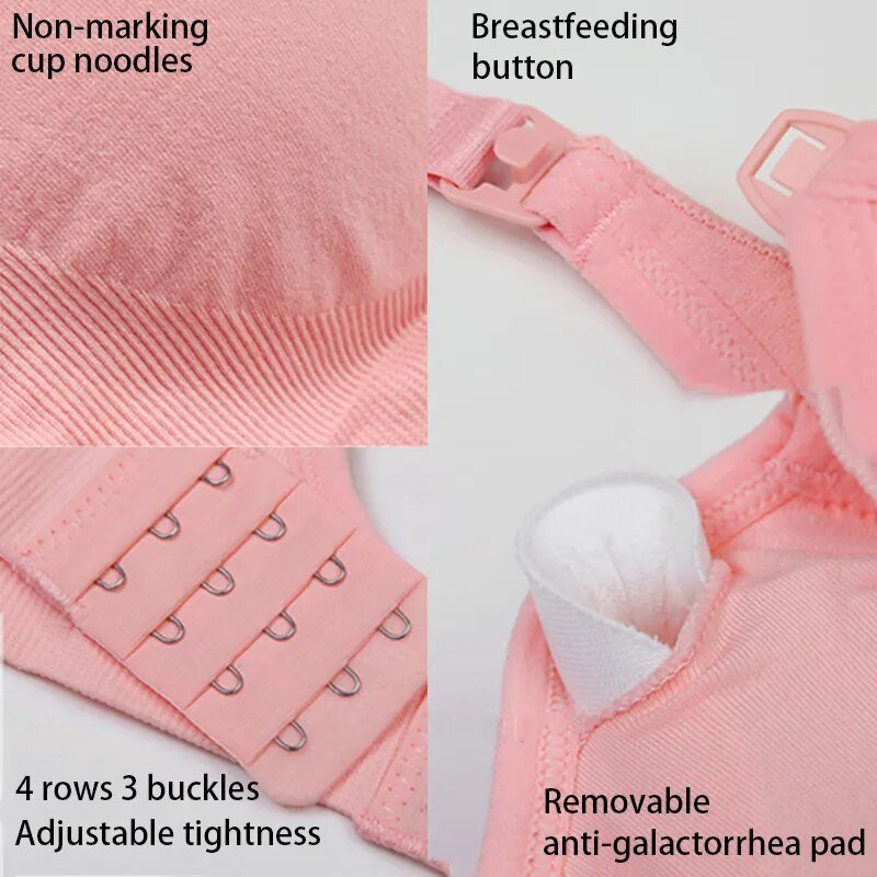 3pc Maternity Nursing Bra Set - Seamless, Breathable Cotton