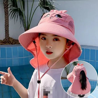 Kids Summer Sun Hat with Neck & Ear Cover - UV Protection