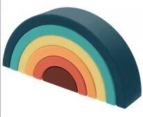 6-10pc BPA-Free Silicone Baby Blocks - Rainbow Montessori Toy