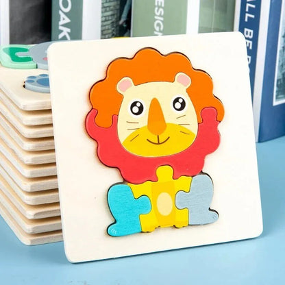 Colorful Animal Wooden Puzzle - Kids' Educational Jigsaw Toy