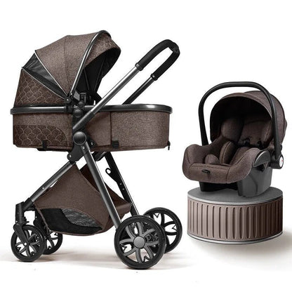 Multi-functional 3-in-1 Baby Stroller: High Landscape, Reclining, Lightweight