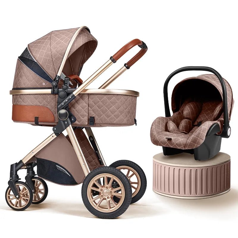 Multi-functional 3-in-1 Baby Stroller: High Landscape, Reclining, Lightweight