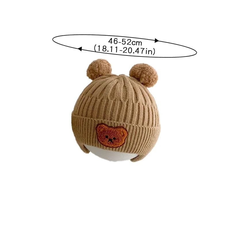Winter Baby Beanie with Bear Ears - Knitted Cap for Toddlers