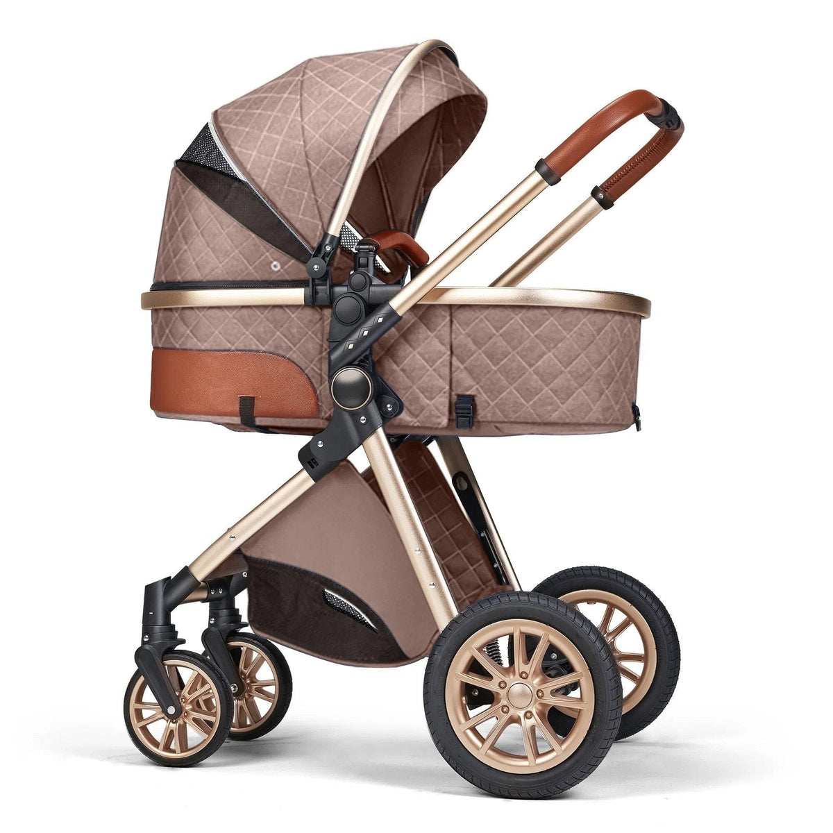 Multi-functional 3-in-1 Baby Stroller: High Landscape, Reclining, Lightweight