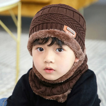 Warm Winter Beanie & Scarf Set for Kids - Fleece Lined