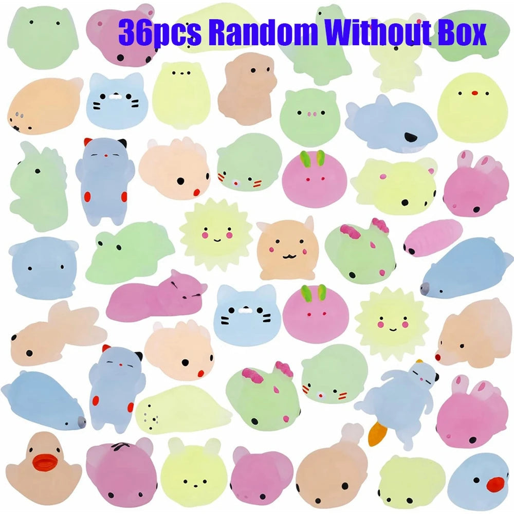 Glow-in-the-Dark Kawaii Animal Mochi Squishies