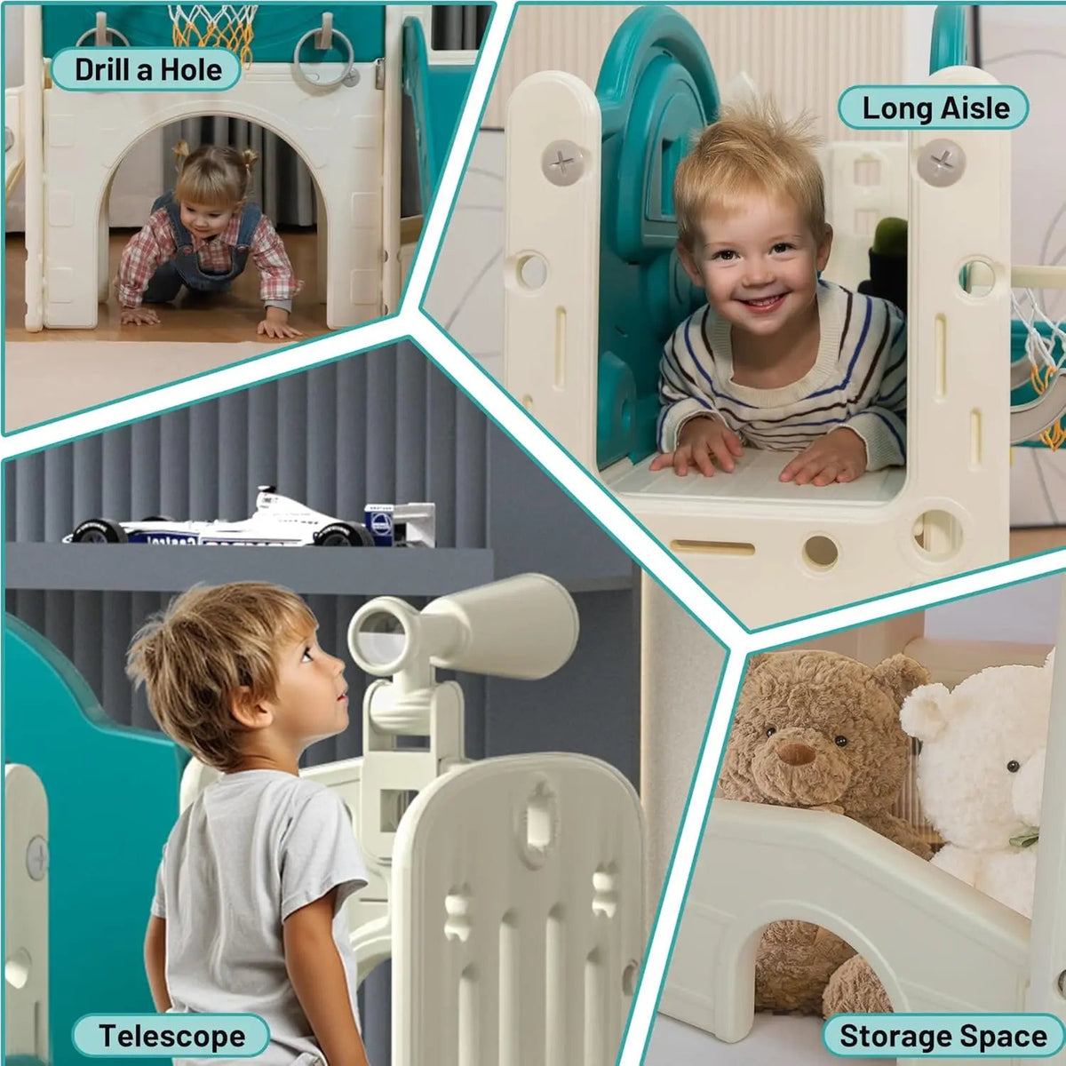 9-in-1 Bus-Themed Toddler Slide & Climber Playset