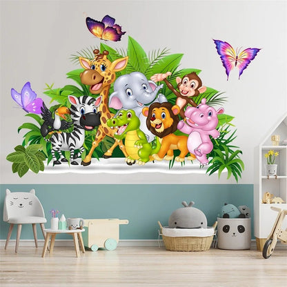 Green Grass & Animals Wall Sticker - Colorful Kids Decor