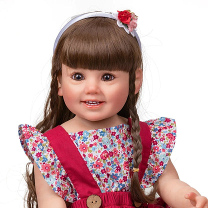 55CM Soft Silicone Reborn Doll - Cammi Smile, Hand-Painted, 3D Doll