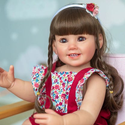55CM Soft Silicone Reborn Doll - Cammi Smile, Hand-Painted, 3D Doll