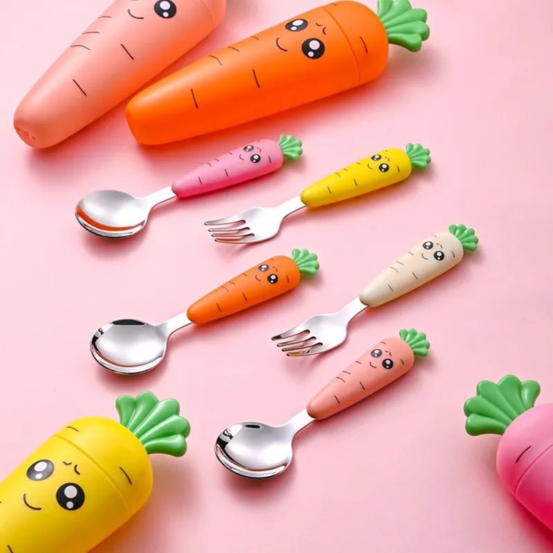 Cartoon Baby Fork & Spoon Set - 1/3PCS Kid Tableware