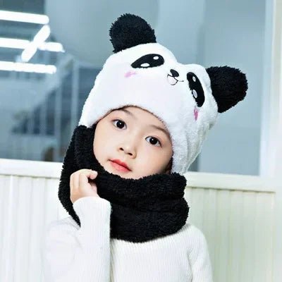 Cartoon Scarf & Hat Set - Double Fleece, Autumn/Winter, Child & Adult