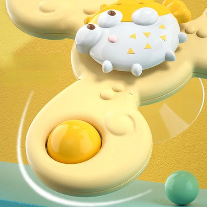 3Pc Baby Bath Sucker Spinners - Cartoon Rattle Fidget Toys