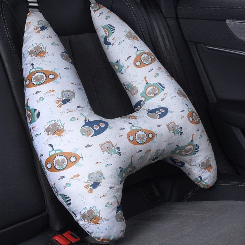 U-Shape Kids Travel Pillow with Cute Animal Pattern