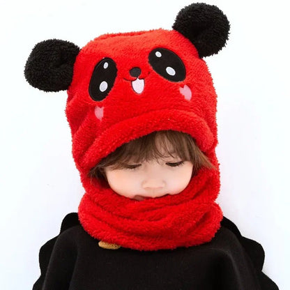 Cartoon Scarf & Hat Set - Double Fleece, Autumn/Winter, Child & Adult