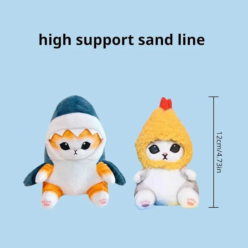 12cm Cute Shark & Shrimp Cat Pendant - Cartoon Charm