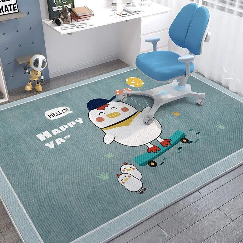 Cartoon Spaceman Rug - Non-Slip, Fashionable Mat for Kids' Rooms