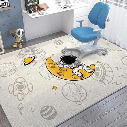 Cartoon Spaceman Rug - Non-Slip, Fashionable Mat for Kids' Rooms