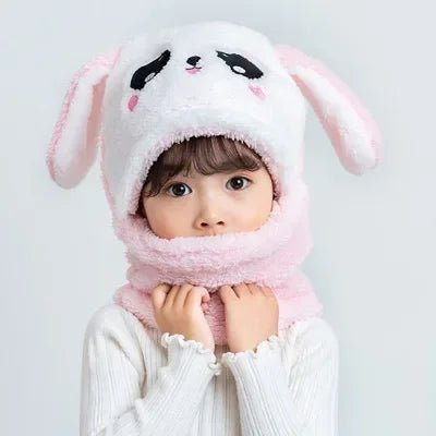 Cartoon Scarf & Hat Set - Double Fleece, Autumn/Winter, Child & Adult