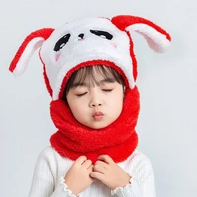 Cartoon Scarf & Hat Set - Double Fleece, Autumn/Winter, Child & Adult