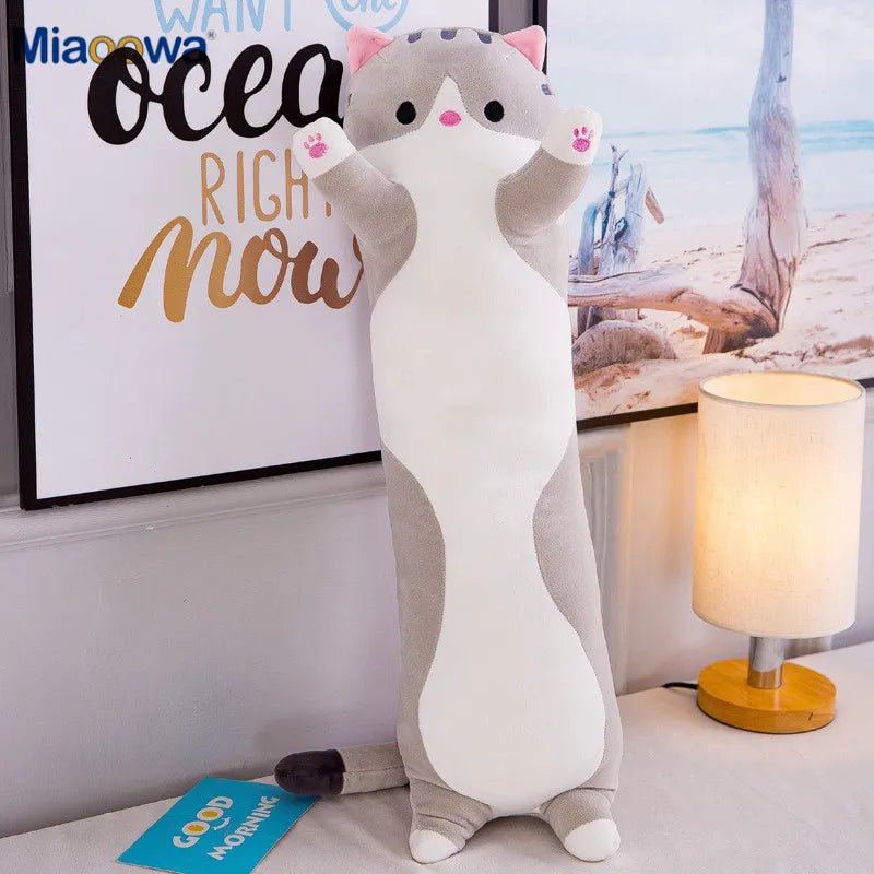 50/70cm Long Cat Plush Toy - Soft Nap Pillow & Home Decor