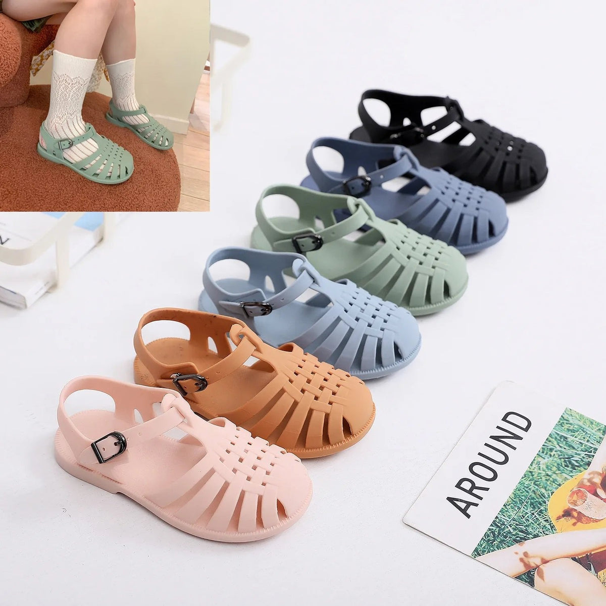Child Beach Sandals - Summer Gladiator, Non-Slip Jelly Shoes